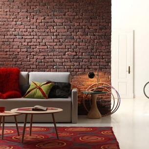 Panneau effet pierres de parement façon briques jointées LADRILLO LOFT VIEILLI 2