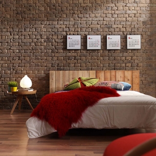 Panneau effet pierres de parement façon briques jointées LADRILLO OLD BRITISH MARRON 2