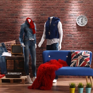 Panneau effet pierres de parement façon briques jointées LADRILLO BRITISH VIEILLI 2