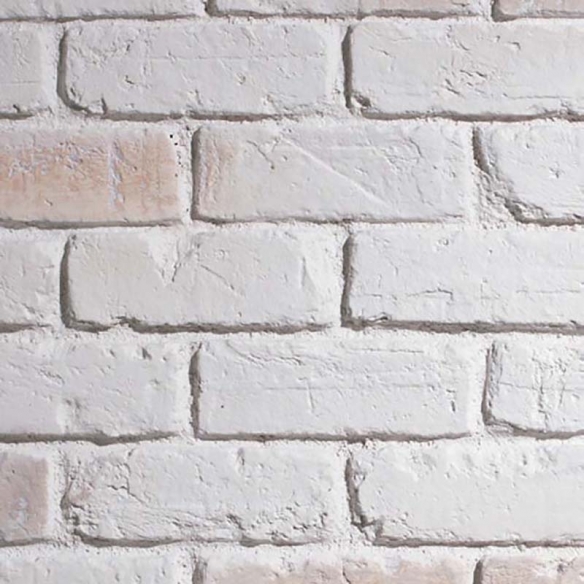 Panneau effet pierres de parement façon briques jointées LADRILLO BRITISH BLANC ANTIQUE